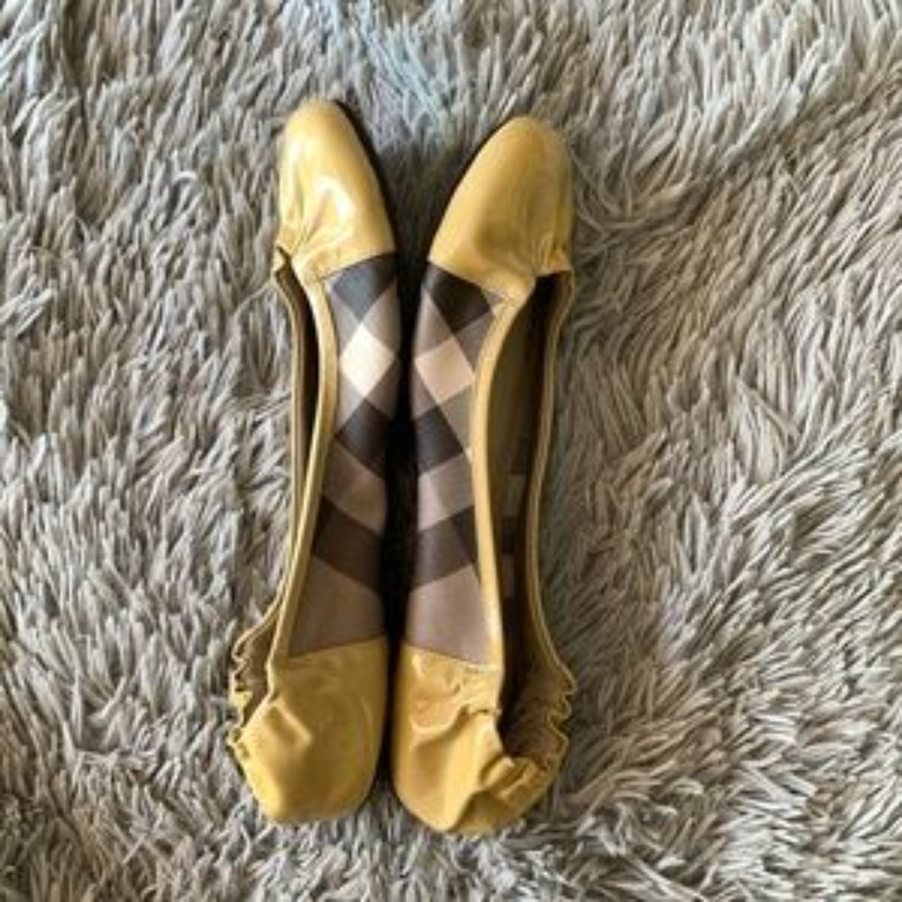 BURBERRY patent leather nova check ballet … - Picture 5 of 10